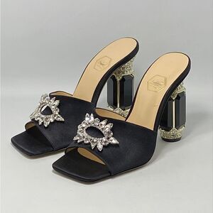 Nalebe Eureka Aurum Crystal-Embellished Mules size 38